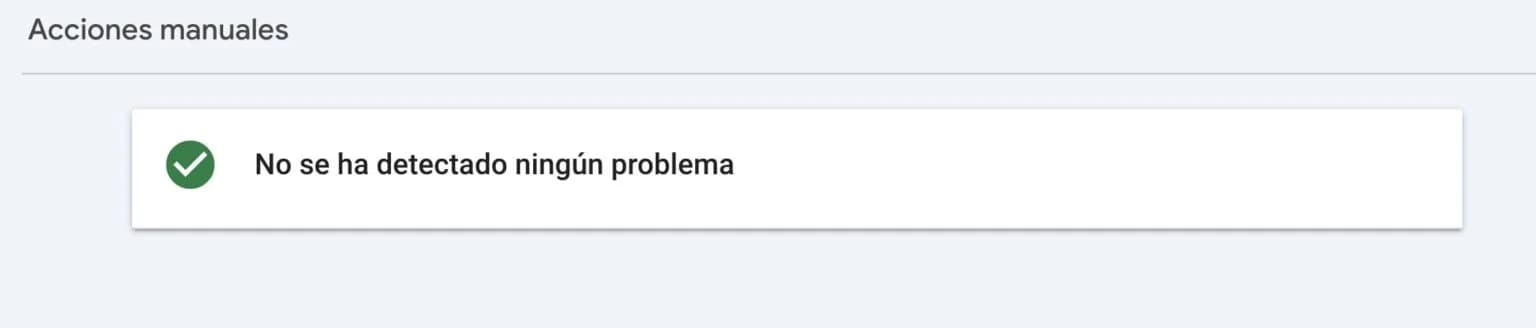 Aviso de acciones manuales en search console