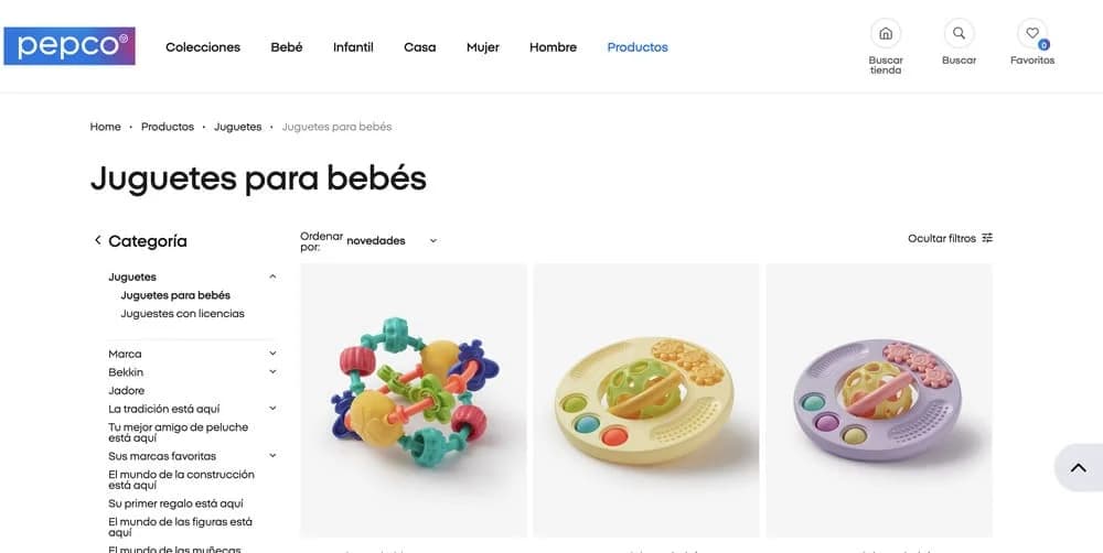 Tienda de Pepco creada con Wordpress