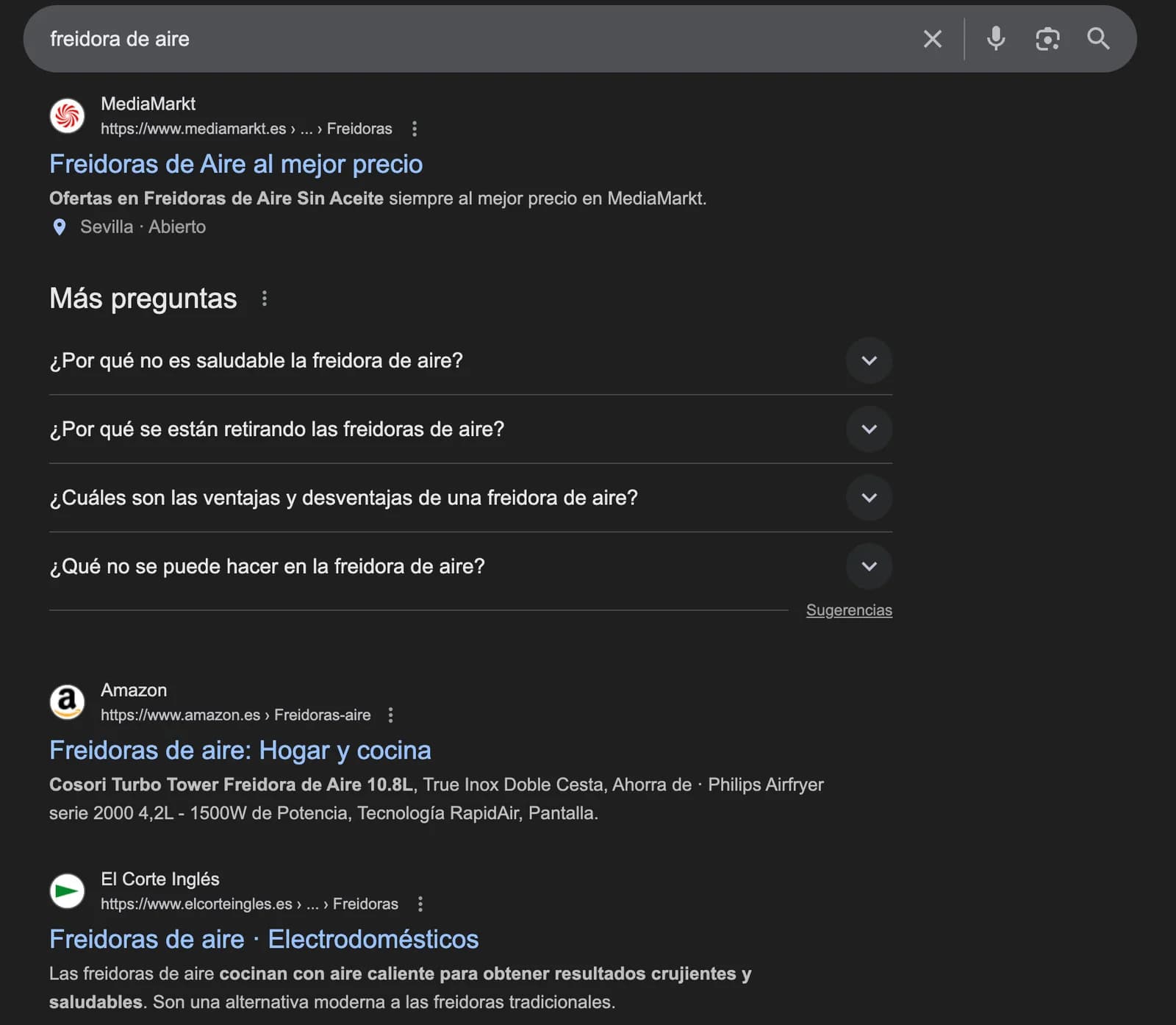 Intención de búsqueda del usuario mixta