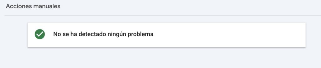 Search Console Aviso de Acciones Manuales