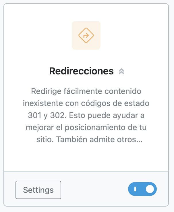 Modulo redirecciones de Rank Math