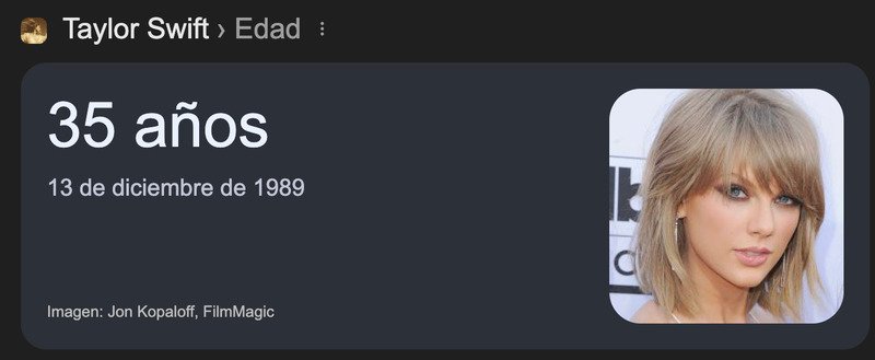 Featured Snippets de Edad